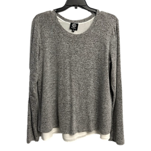 Bobeau Long Sleeved Top Sheer Grey Black White Size S